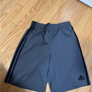 Adidas dark grey athletic shorts